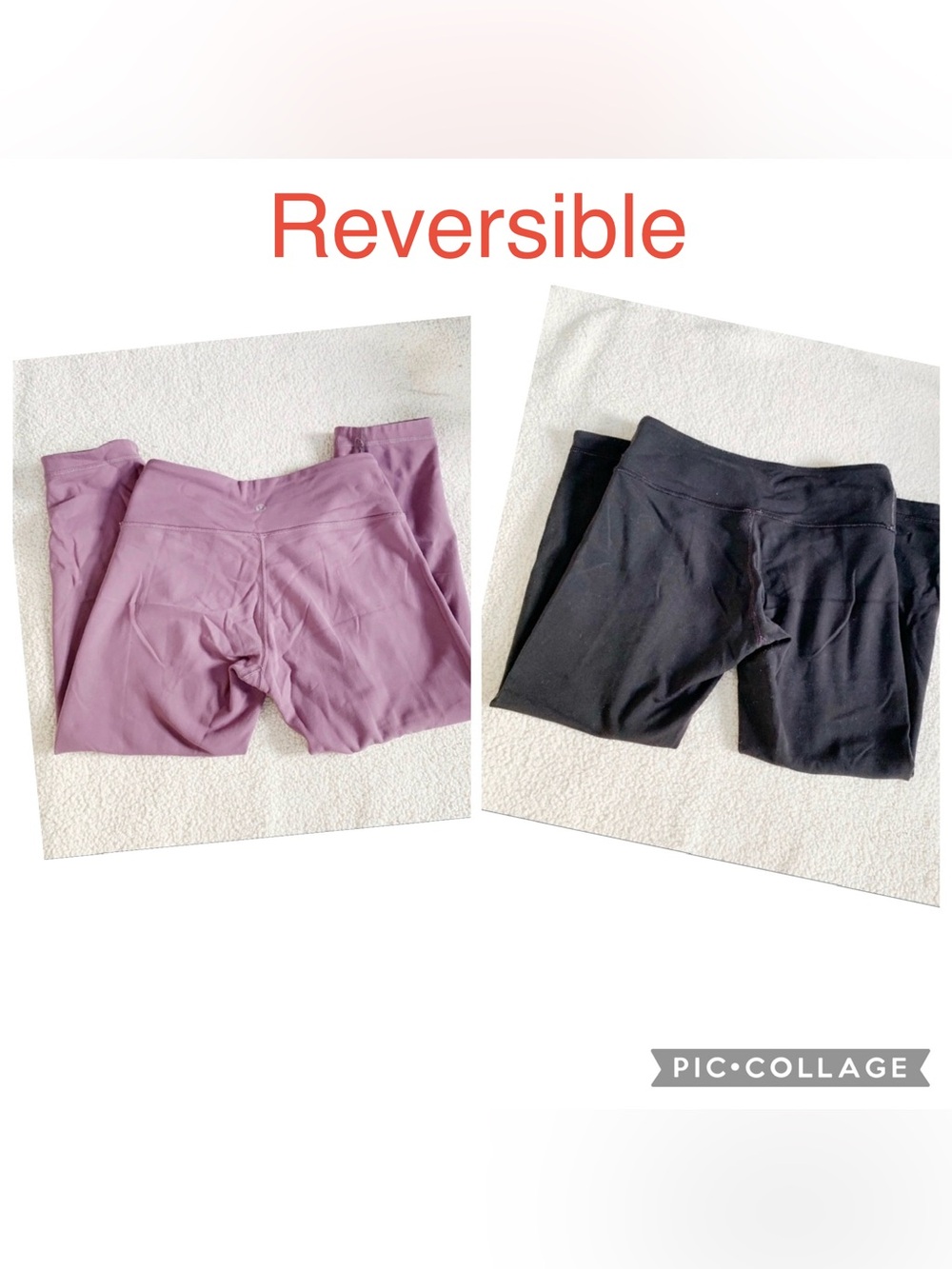 Lululemon Wunder Under Reversible Leggings Black / Lilac Size 6